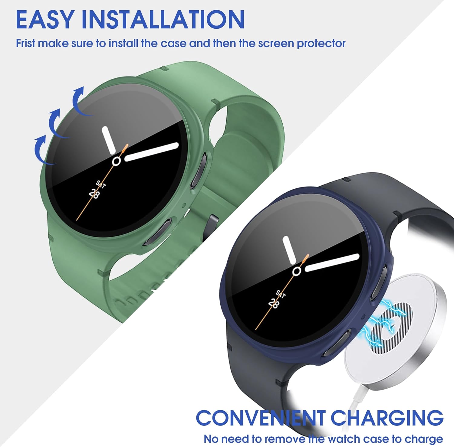 Thumbnail 5 de Tiorecime 8+4 Pack Case for Samsung Galaxy Watch 8 40mm (2025) with Tempered Glass Screen Protector