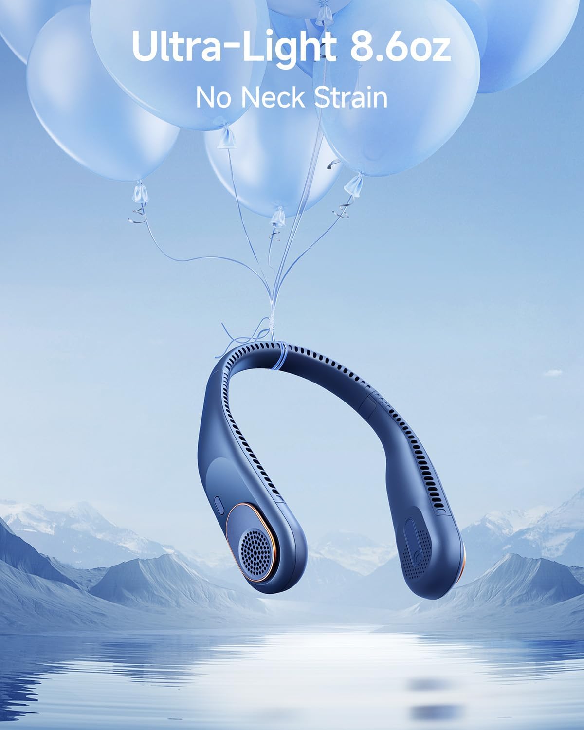 Detalle de SWEETFULL Portable Neck Fan (360°) Bladeless Wearable Fan with 4000mAh USB Rechargeable Battery