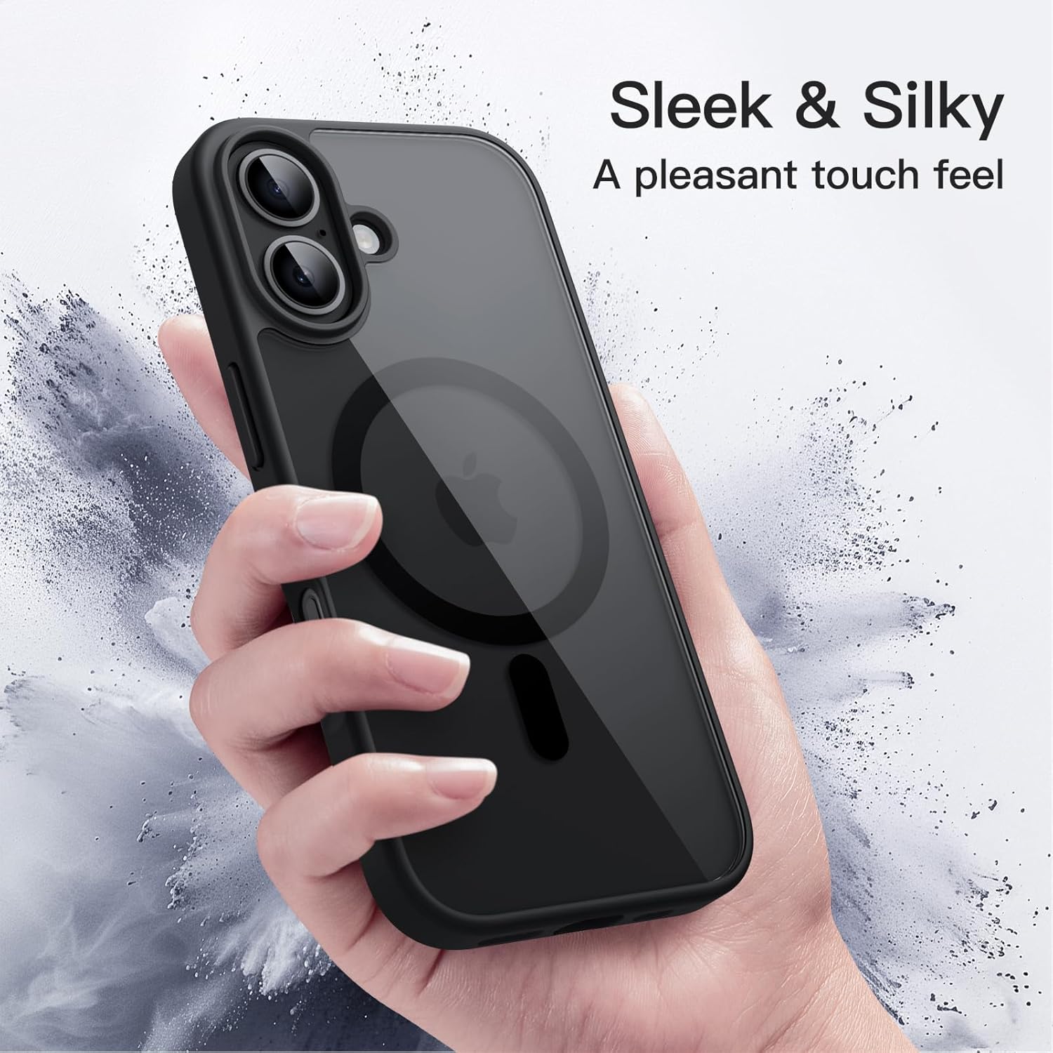 Detalle de Cover magnetica JETech per iPhone 17 da 6,3” compatibile con MagSafe (antiurto, anti-graffio, nero)