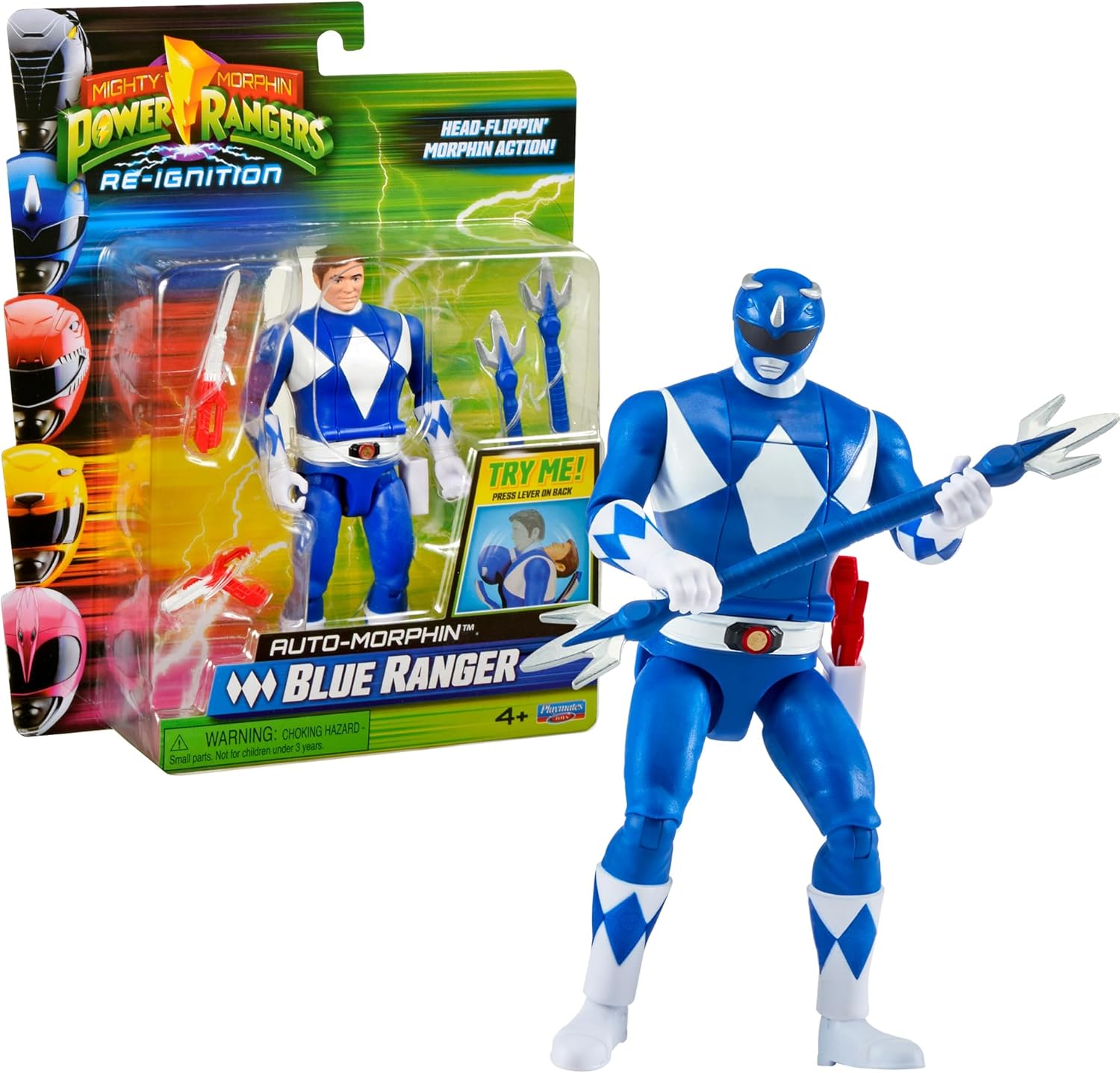 Thumbnail 5 de Power Ranger - Auto-Morphin, Figurine articulée 2-en-1 (Tommy Oliver, Ranger Vert) – 15 cm