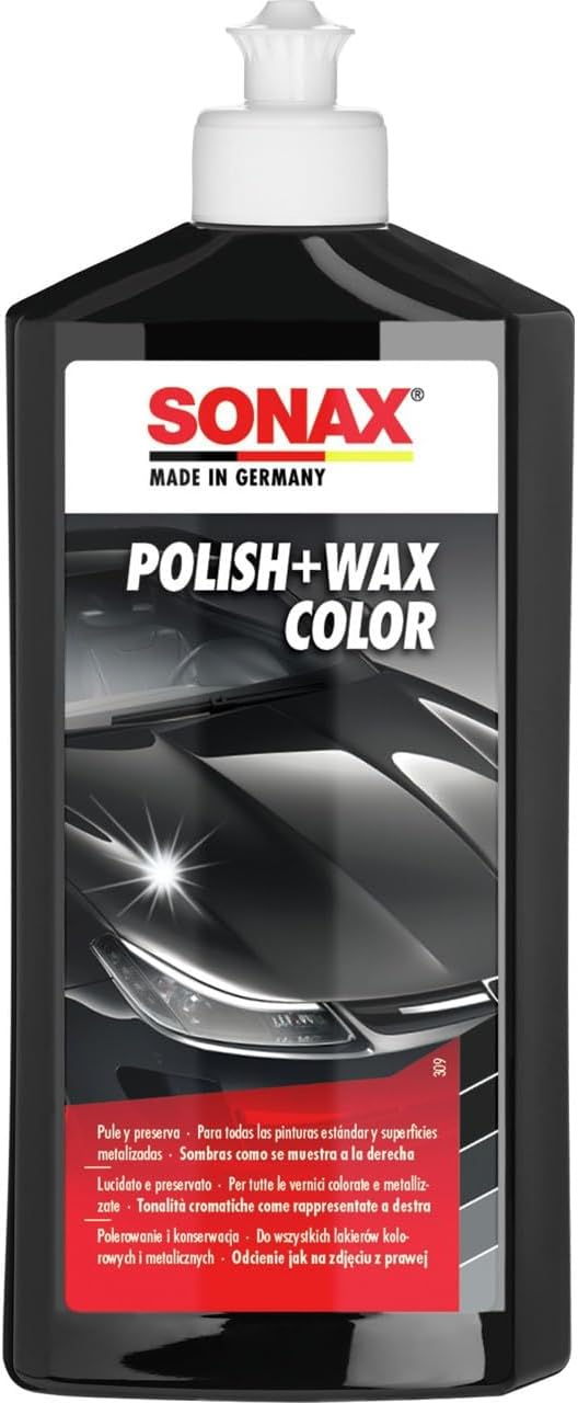 SONAX Polish+Wax Color NanoPro Negro 500 ml