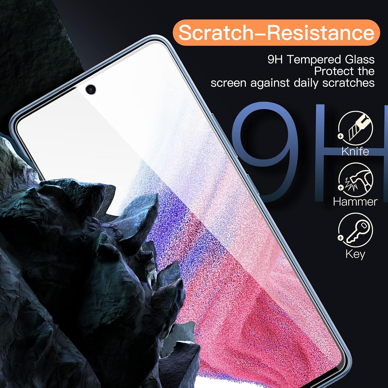 Thumbnail 3 de JETech 1123- screenprotector van gehard glas voor Galaxy A53/A52, 3 stuks