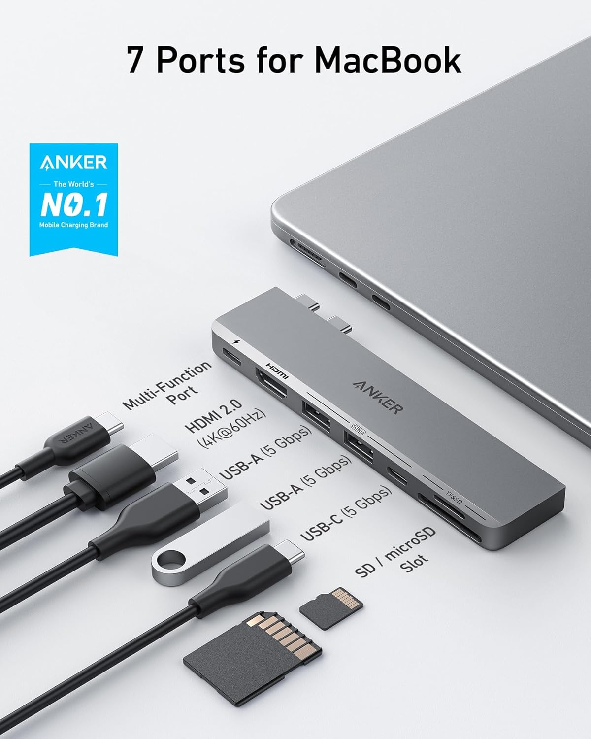Thumbnail 1 de Anker 547 USB-C Hub para MacBook 💻 7 en 2