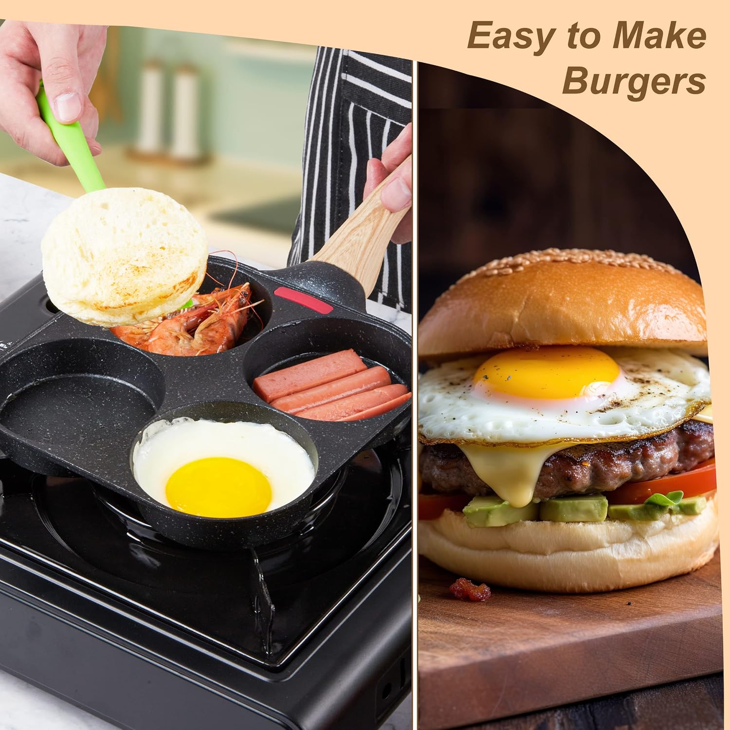 Thumbnail 4 de MyLifeUNIT Egg Frying Pan 4-Cup
