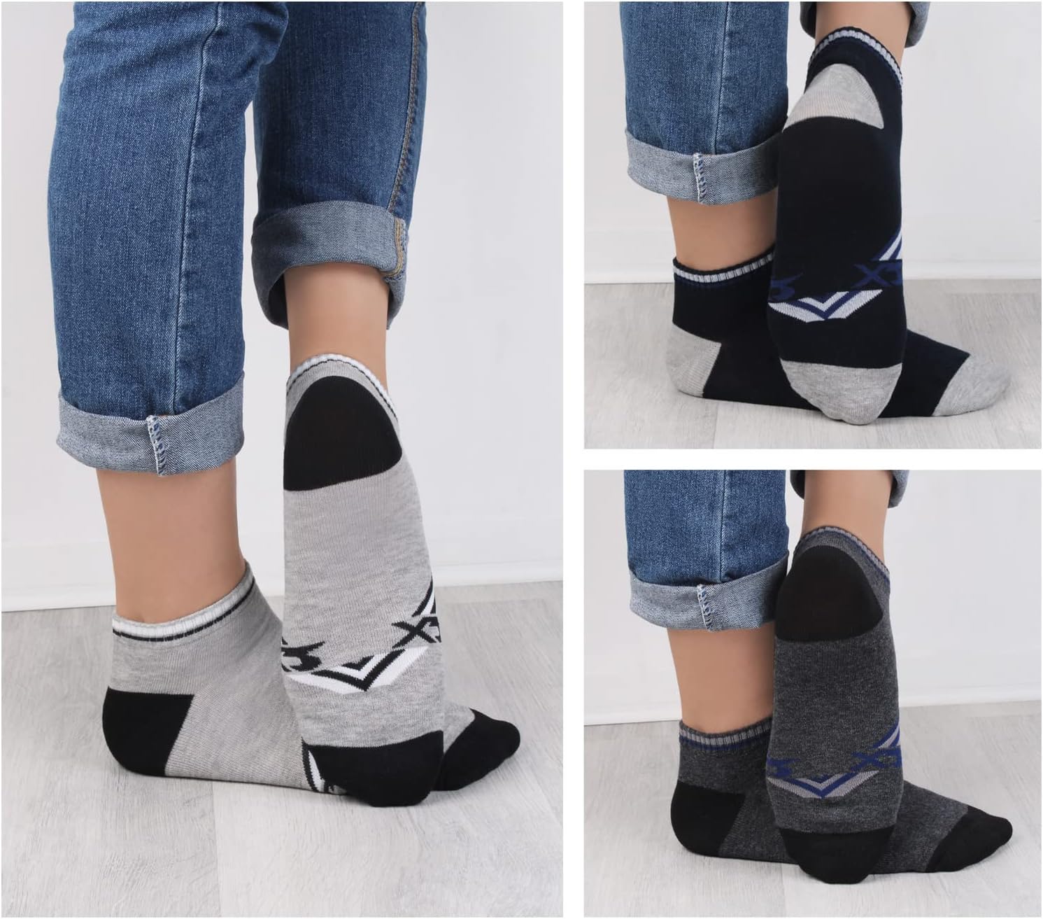 Detalle 2 de L&K 10/12 : paire de chaussettes de sport homme en coton respirant multicolores 2121VA