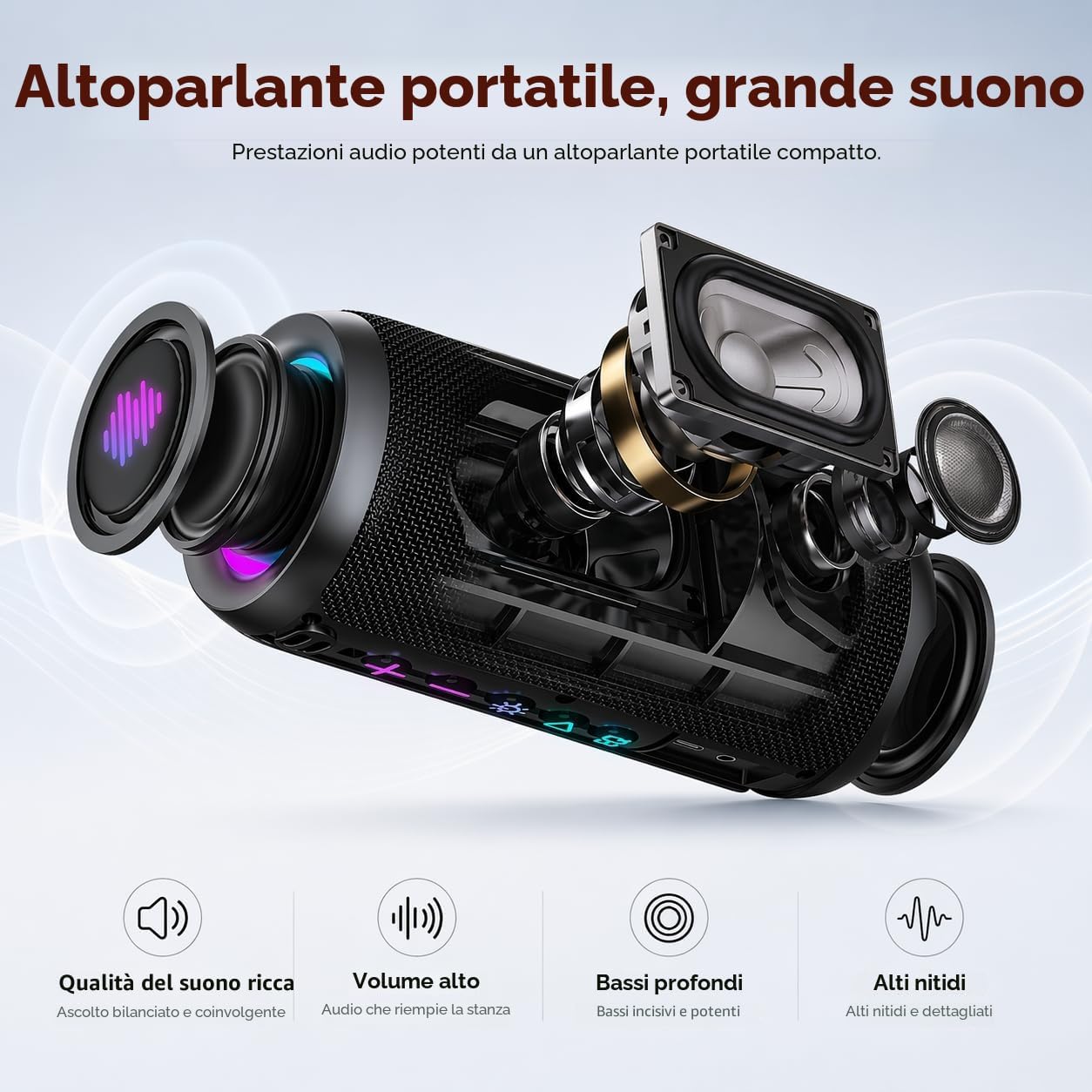 Thumbnail 2 de TIMU Cassa Bluetooth Portatile Potente 25W: suono ricco, autonomia e resistenza per ogni occasione