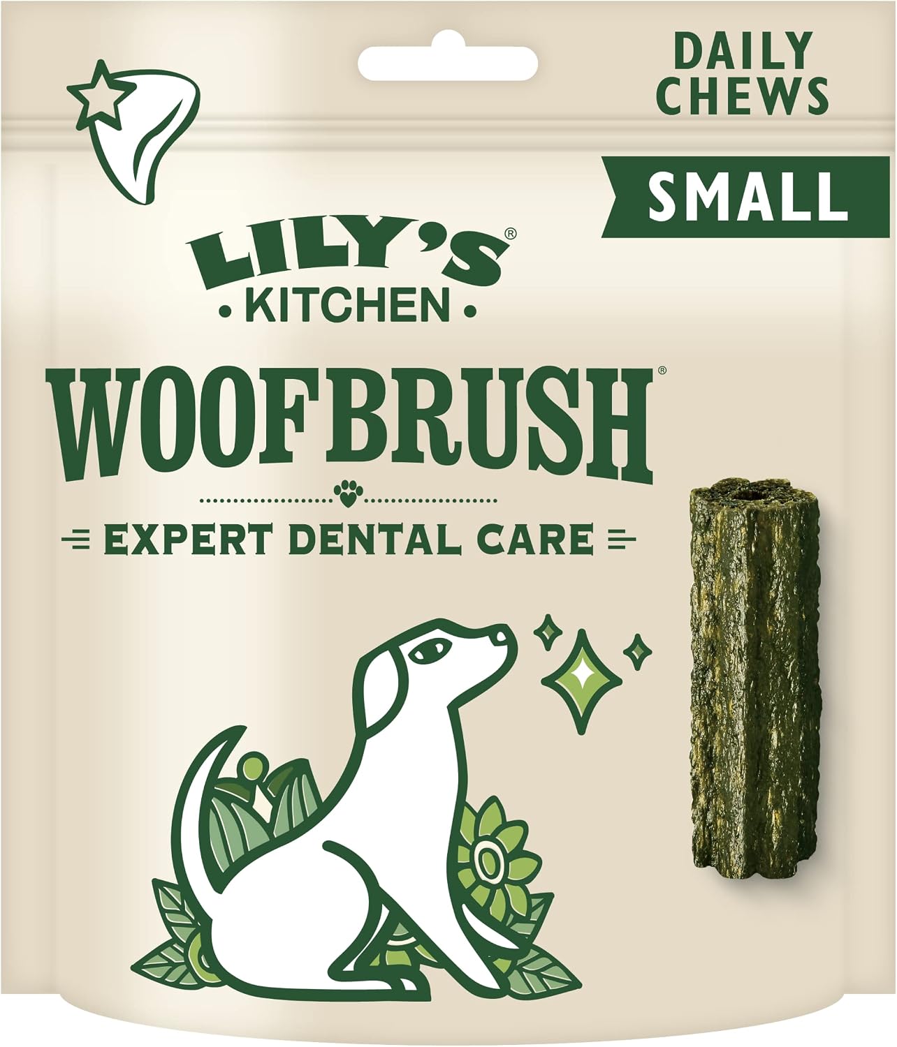 Detalle de Lily's Kitchen Woofbrush kauwstaafjes voor kleine honden, 7 x 22 g