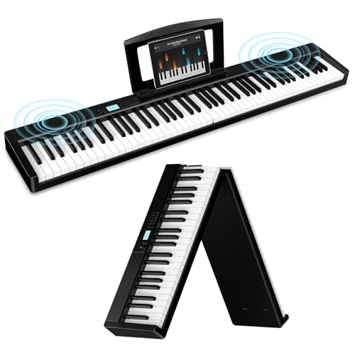 Detalle de TERENCE 88 Tasten-Halbgewichtet Keyboard Piano mit faltbarem Design und 10W Lautsprechern