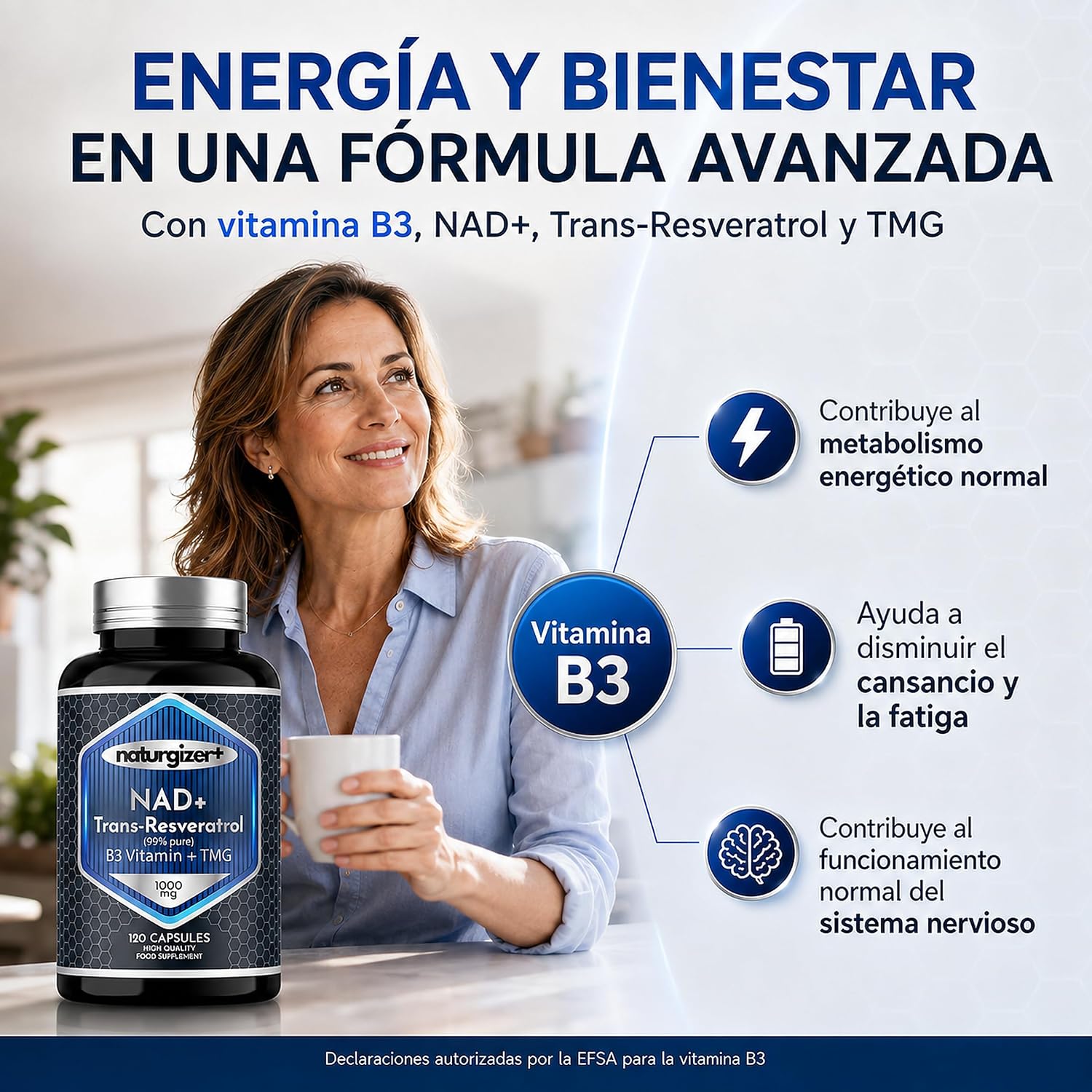 Thumbnail 6 de Naturgizer+ Advanced Complex 4+1 con NAD+ y trans-resveratrol (120 cápsulas) en tecnología liposomal