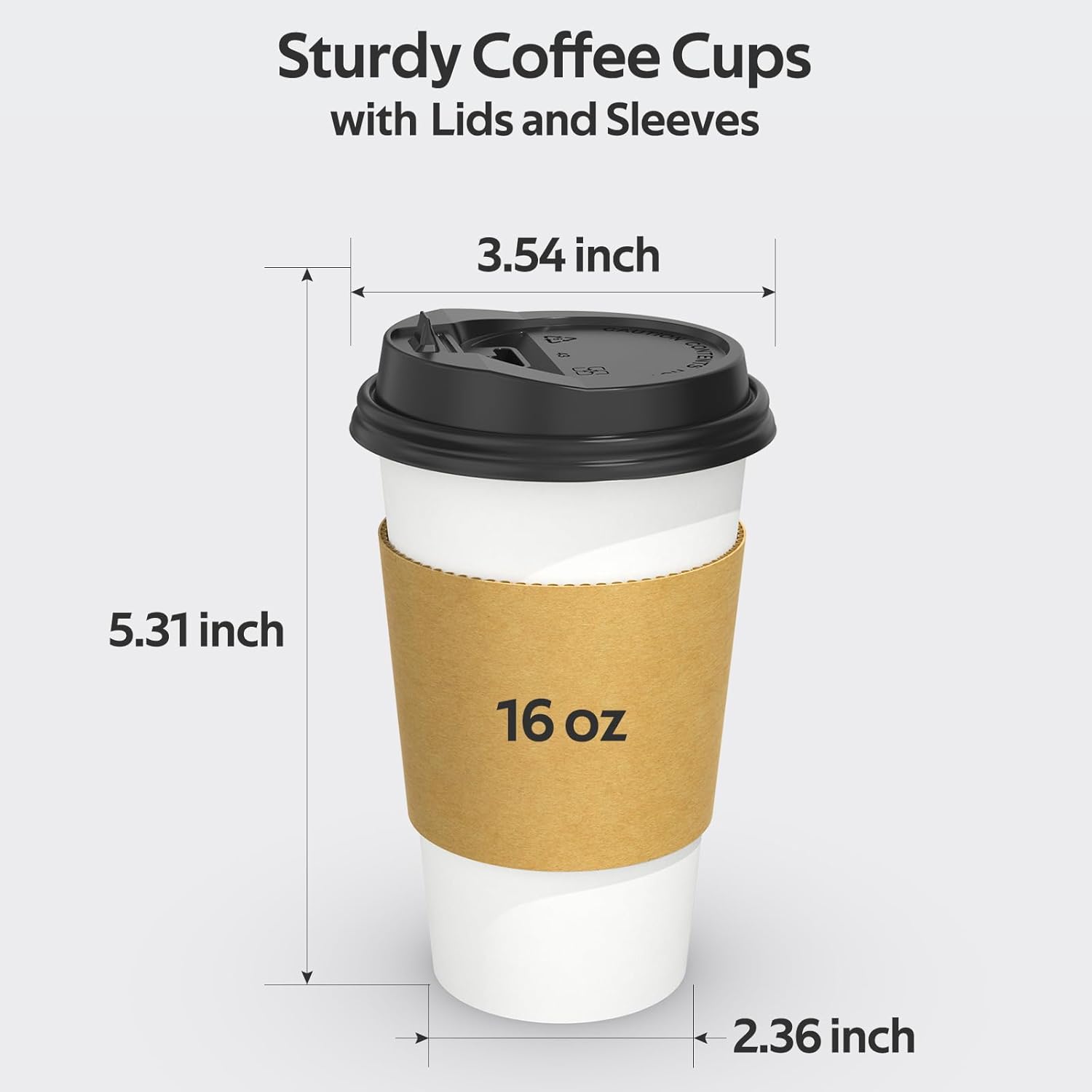 Thumbnail 1 de Dealusy Disposable Coffee Cups 16 oz ☕