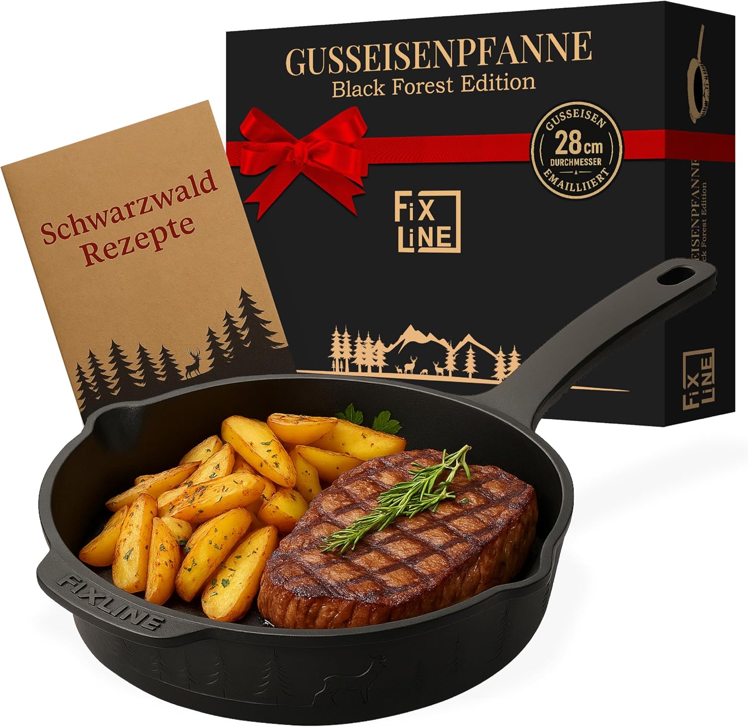 Detalle de FIXLINE Gusseisenpfanne 28 cm für Induktion