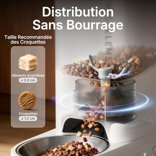 Thumbnail 4 de PETKIT Distributeur Automatique pour Chats et Chiens – Réserve 3L, WiFi 2,4 GHz, Bol Acier Inoxydable