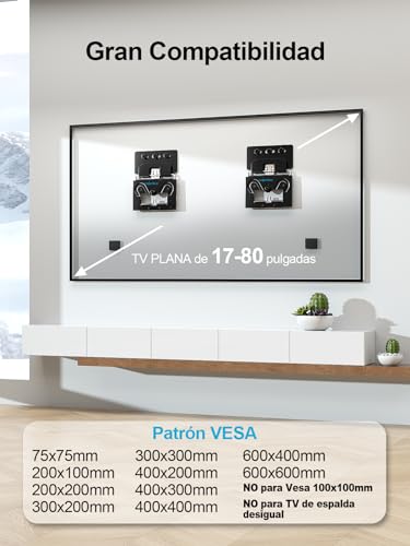 Thumbnail 5 de Supcline Slim Soporte Pared TV 14-80" 🖥️ Hasta 45kg