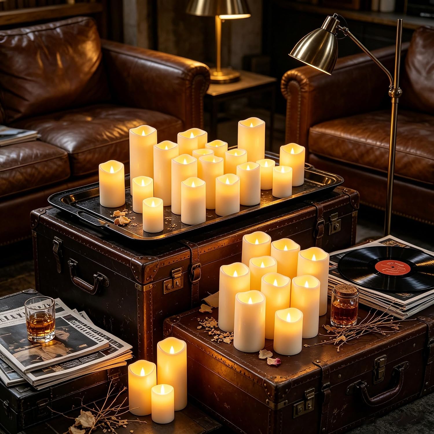Detalle de Da by 12 Candele LED Avorio Impermeabili con 2 Telecomandi e 4 Misure – Decorazioni Interno/Esterno