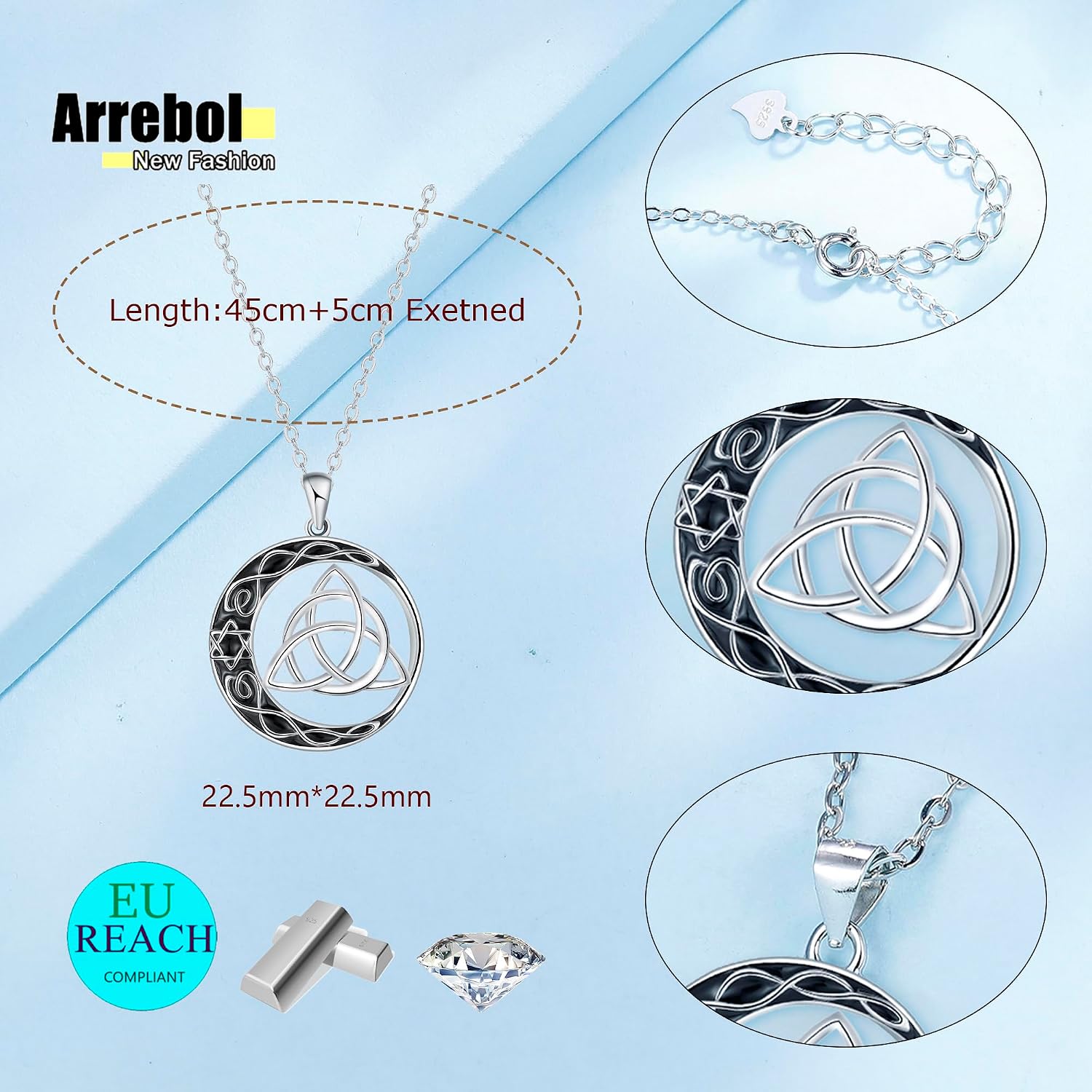 Thumbnail 4 de Arrebol Collier Triskell en Argent Sterling 925 — Collier celtique ajustable pour femmes