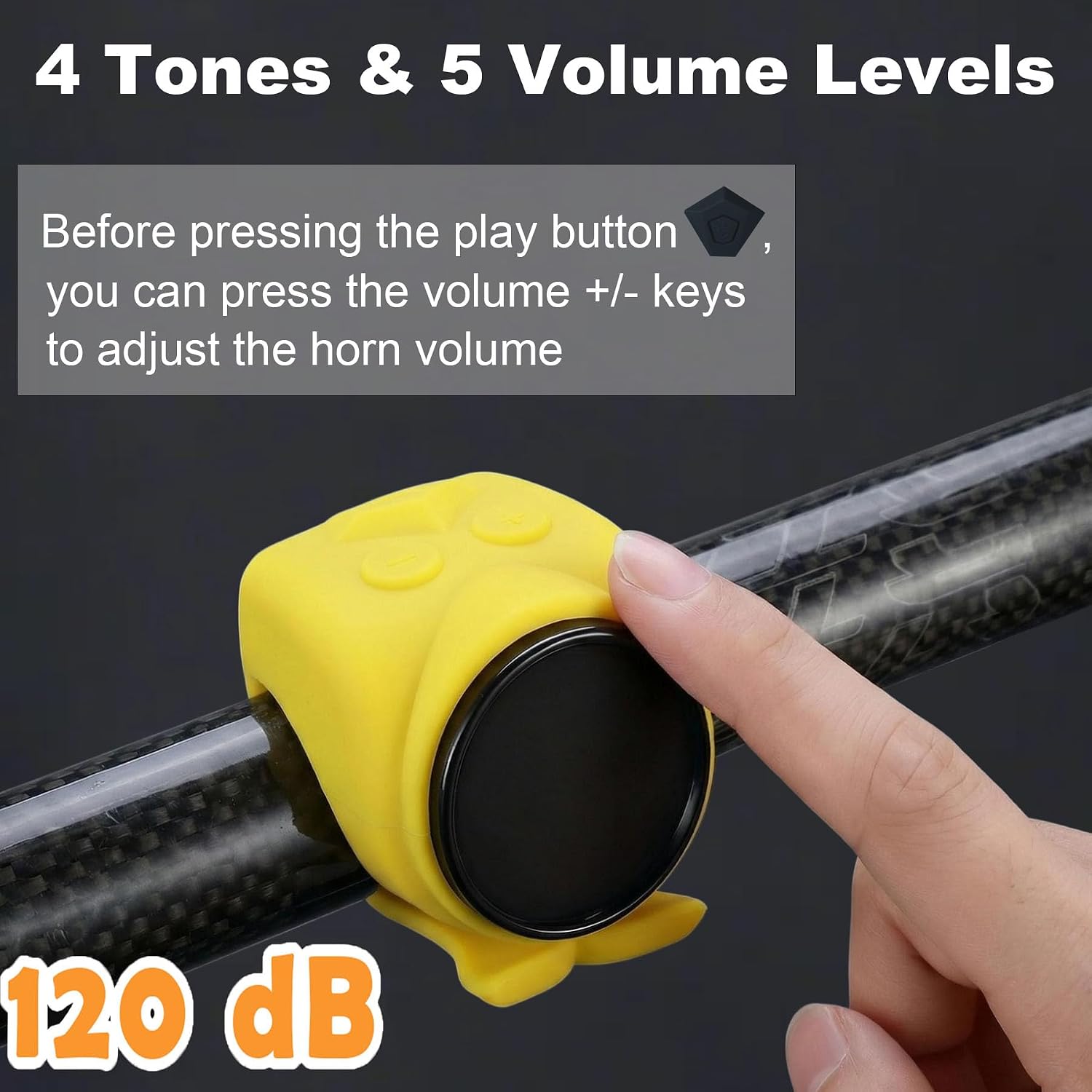 Detalle de Electric Bike Horn, USB-C Rechargeable