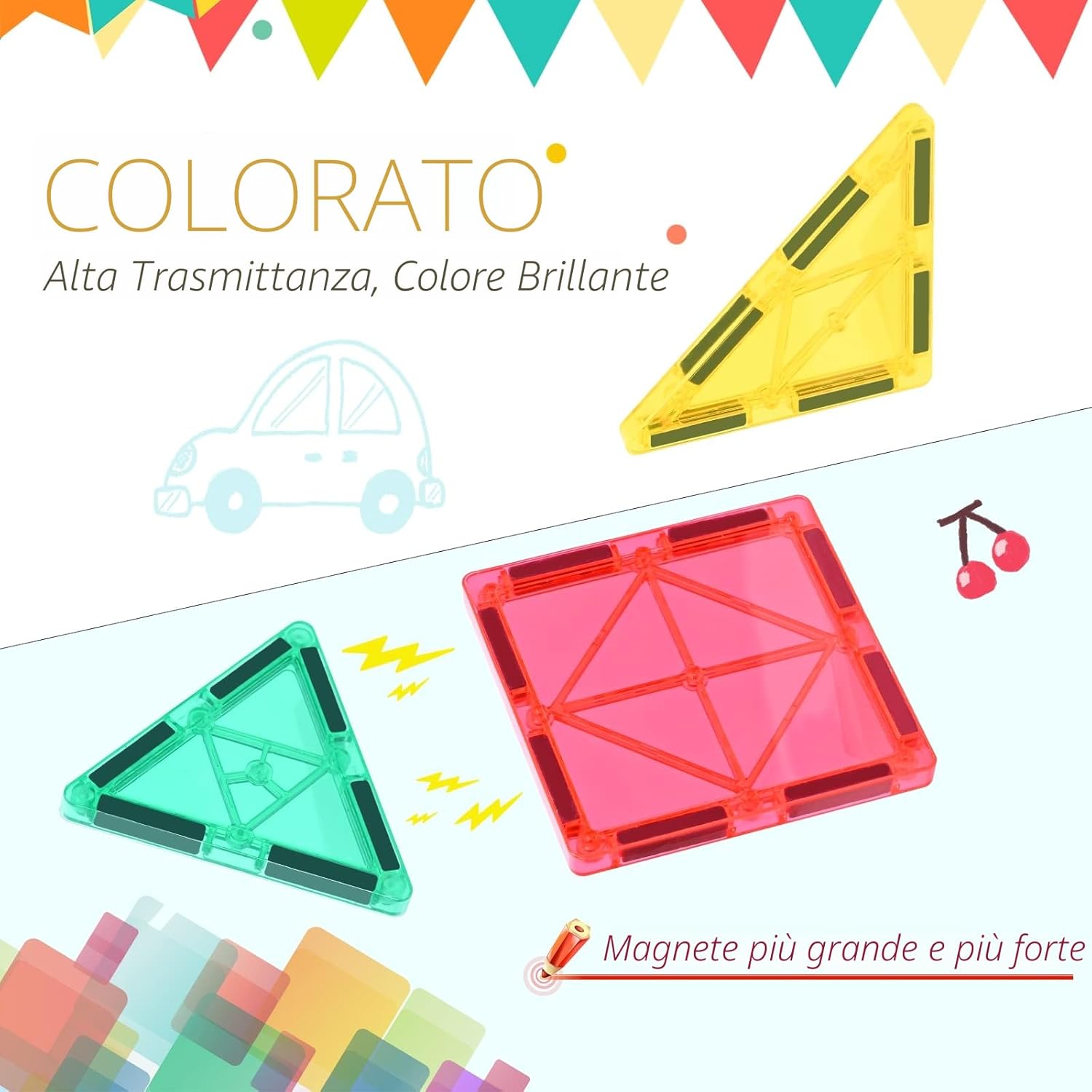Detalle 2 de Katiago Costruzioni magnetiche 100 pezzi per bambini 🧩