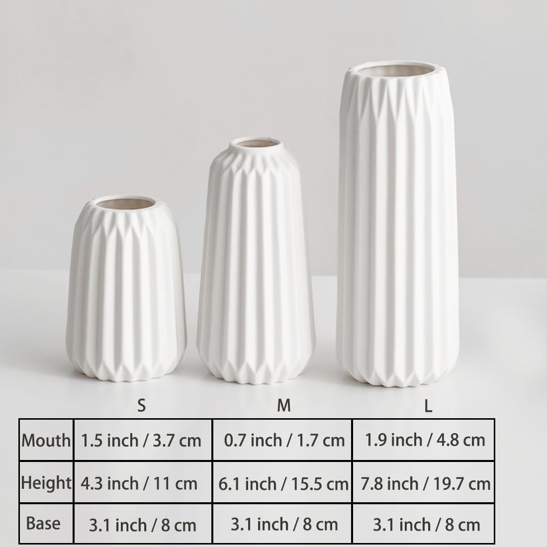 Thumbnail 5 de Set of 3 Small Ceramic Flower Vases (Nordic style) for Dining Table Decoration