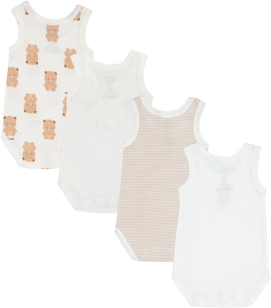 Detalle de Chicco Body Neonata e Neonata – Set di 5 body 100% cotone, unisex 0–24 mesi, design italiano