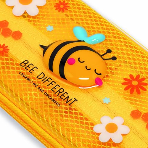 Detalle de Legami Astuccio Wonderwow Bee: 2 scomparti con tasca rete e chiusura a zip, misura 23x11x5 cm
