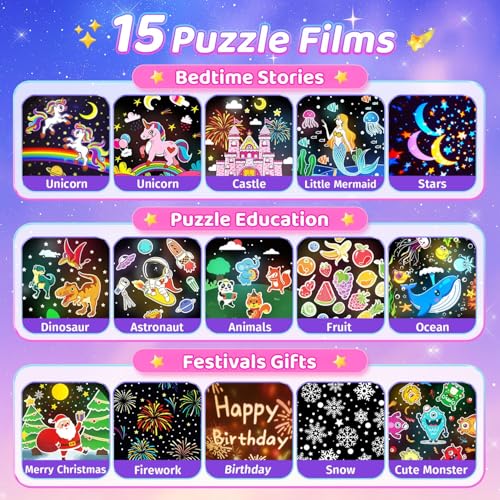 Detalle de One Fire Jouet Fille Cadeau Fille — Veilleuse projecteur ciel étoilé et galaxie