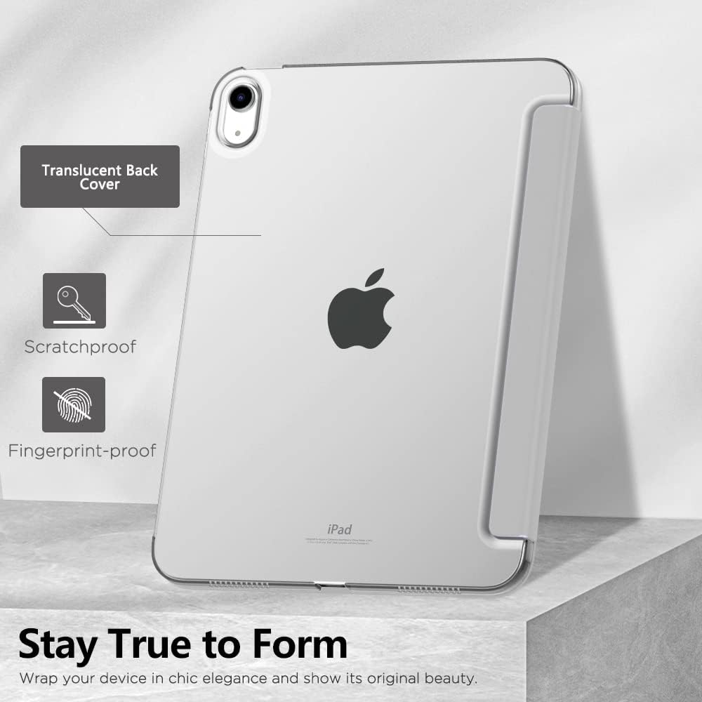 Detalle de MoKo for iPad (A16) 11th Gen / 10th Gen 10.9-Inch Case — Slim Translucent Back, Auto Wake/Sleep, Touch ID Support, Silver