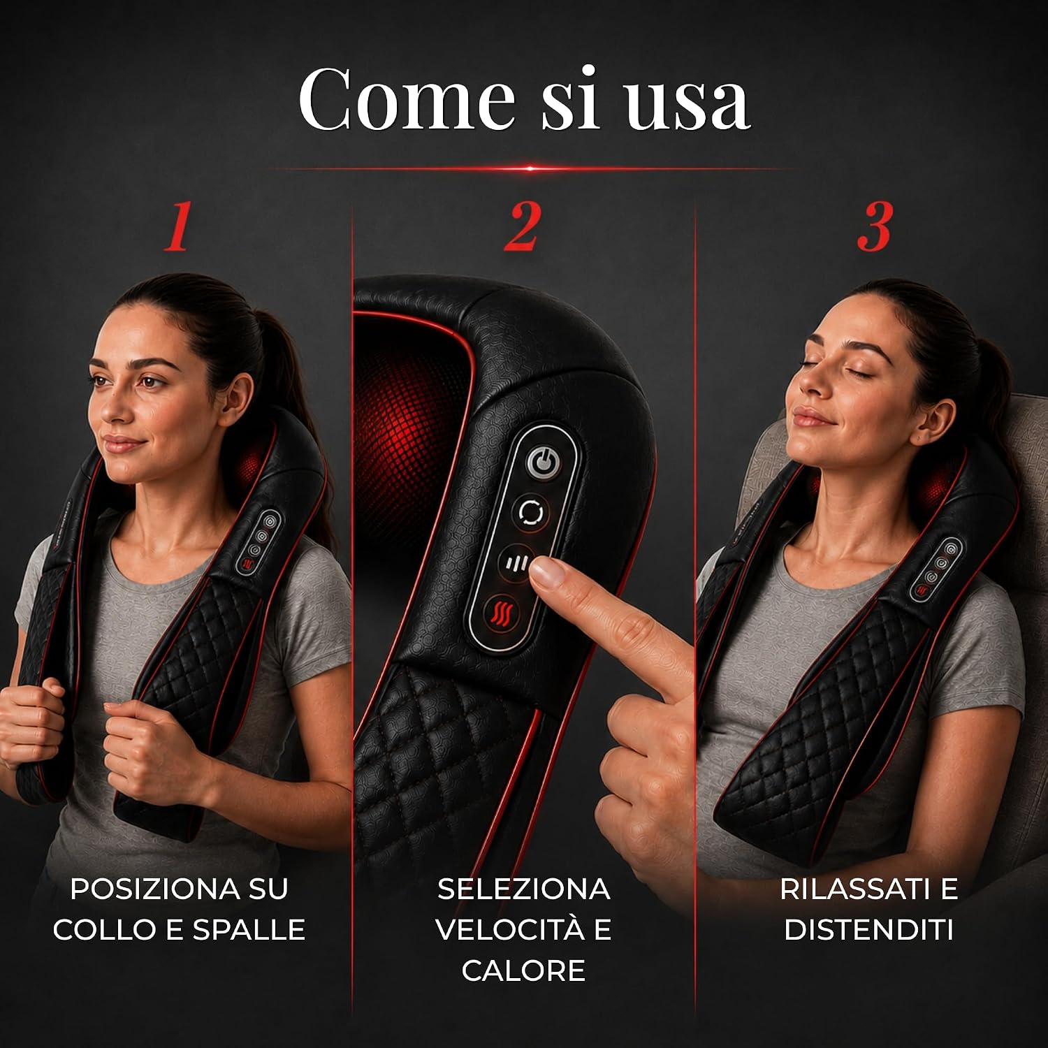 Detalle 2 de Essy Massaggiatore cervicale a calore Shiatsu per collo, collo e spalle, schiena e gambe