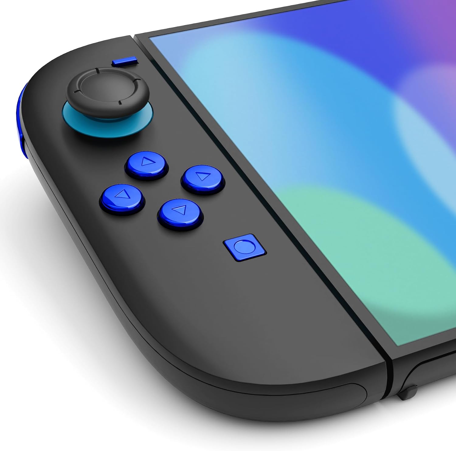 Detalle de eXtremeRate DIY Replacement Full Set Buttons for Joycon 2 (Chrome Blue) – Precision Ab XY D-Pad + Home/Capture/Release