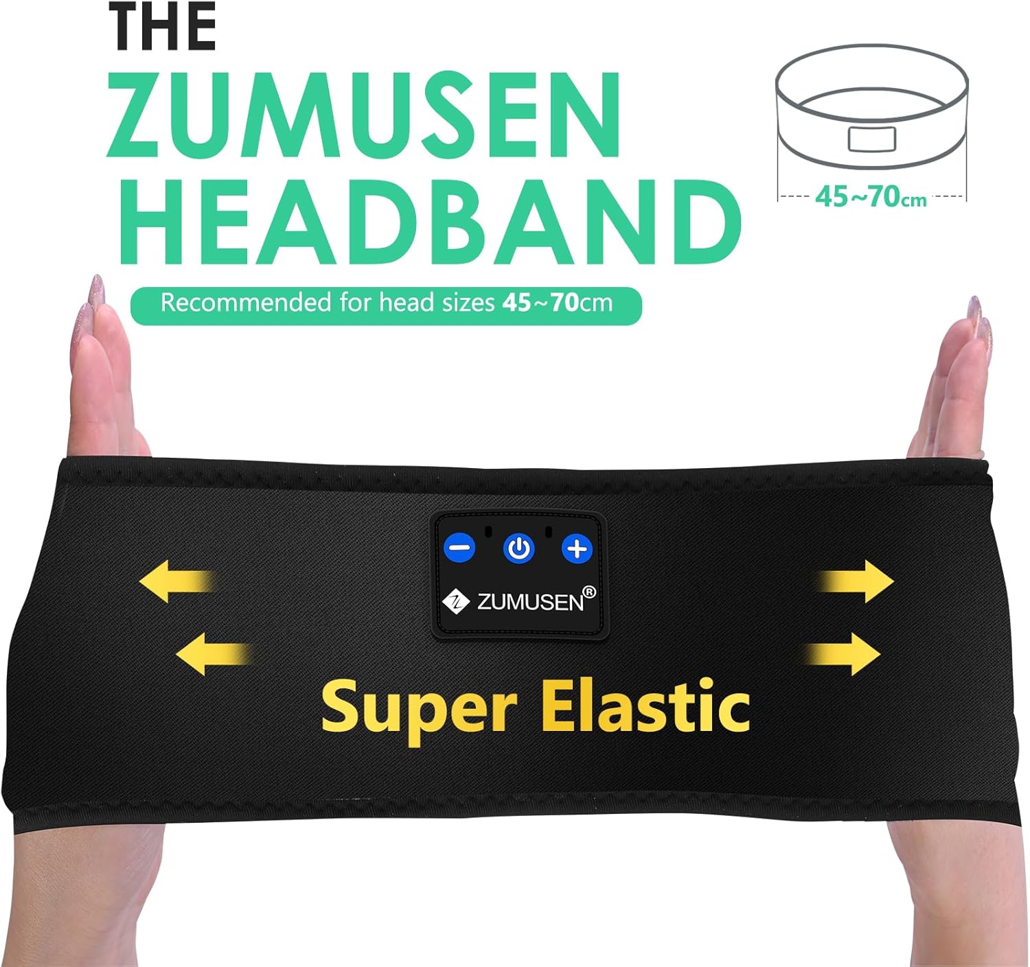 Detalle de ZUMUSEN Schlafkopfhörer Stirnband Bluetooth 5.4 – Ultradünne Schlafkopfhörer für Seitenschläfer