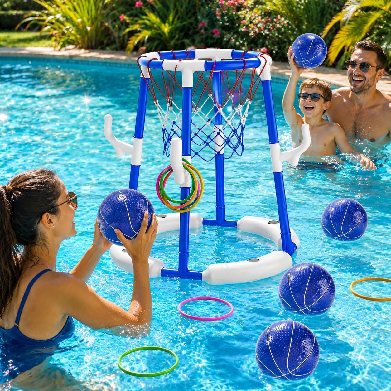 Detalle de 2-in-1 Pool Basketball Hoop Game Set