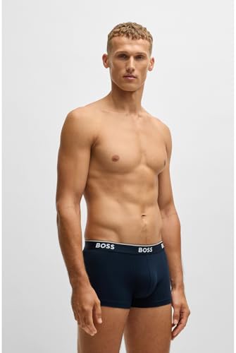 Detalle de BOSS Hugo Herren Trunk 3er-Pack Boxershorts Open Blue XL – bequemes Tragegefühl, atmungsaktives Material