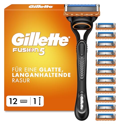 Detalle de Gillette Fusion 5 Rasierer Herren – Nassrasierer, Metall, Schwarz