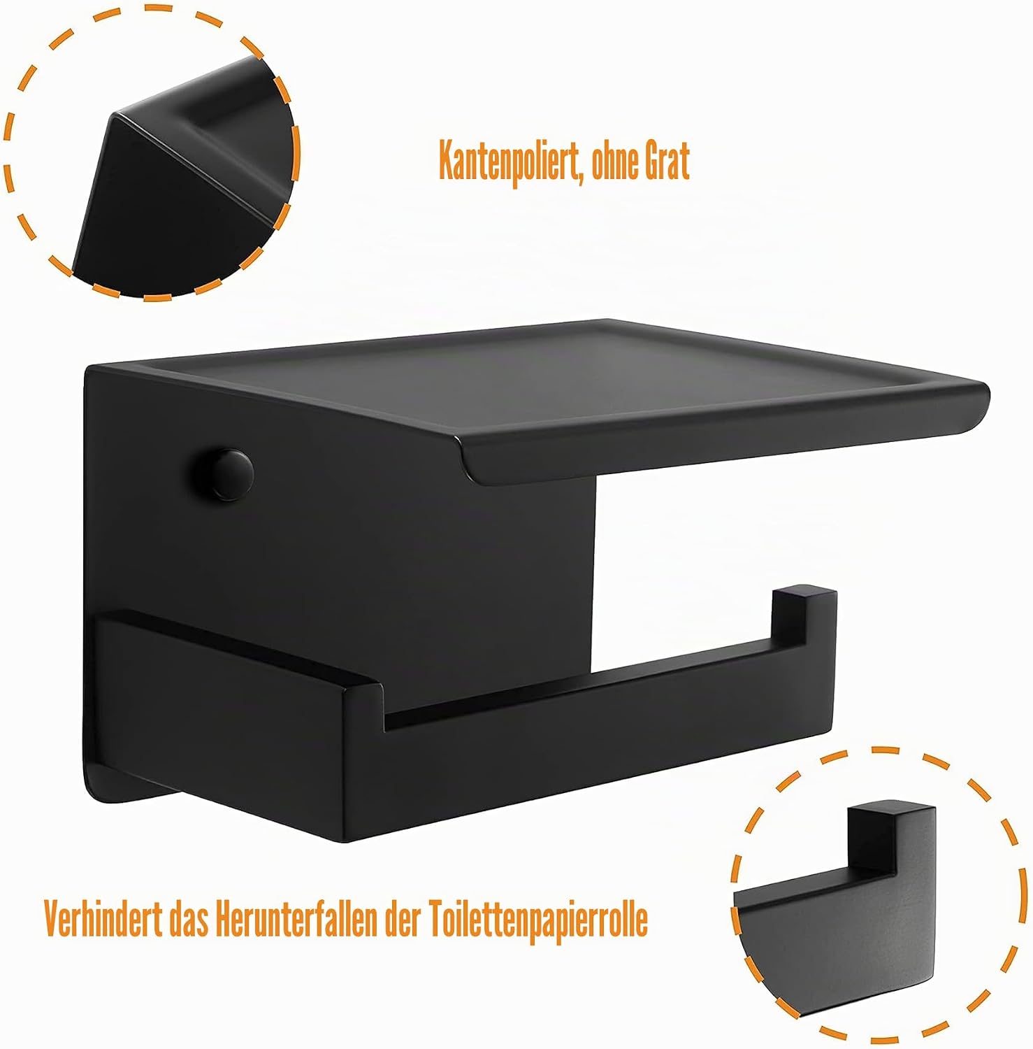 Detalle de HITSLAM Toilettenpapierhalter mit Ablage – selbstklebend