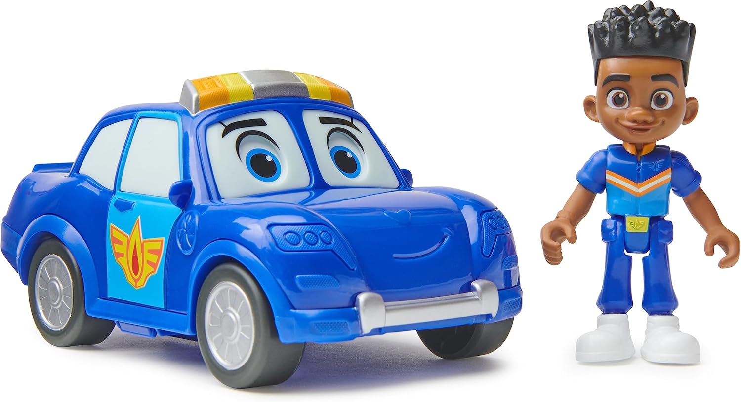 Detalle de Disney Junior Firebuds: Jayden and Piston Action Figure & Police Car Toy