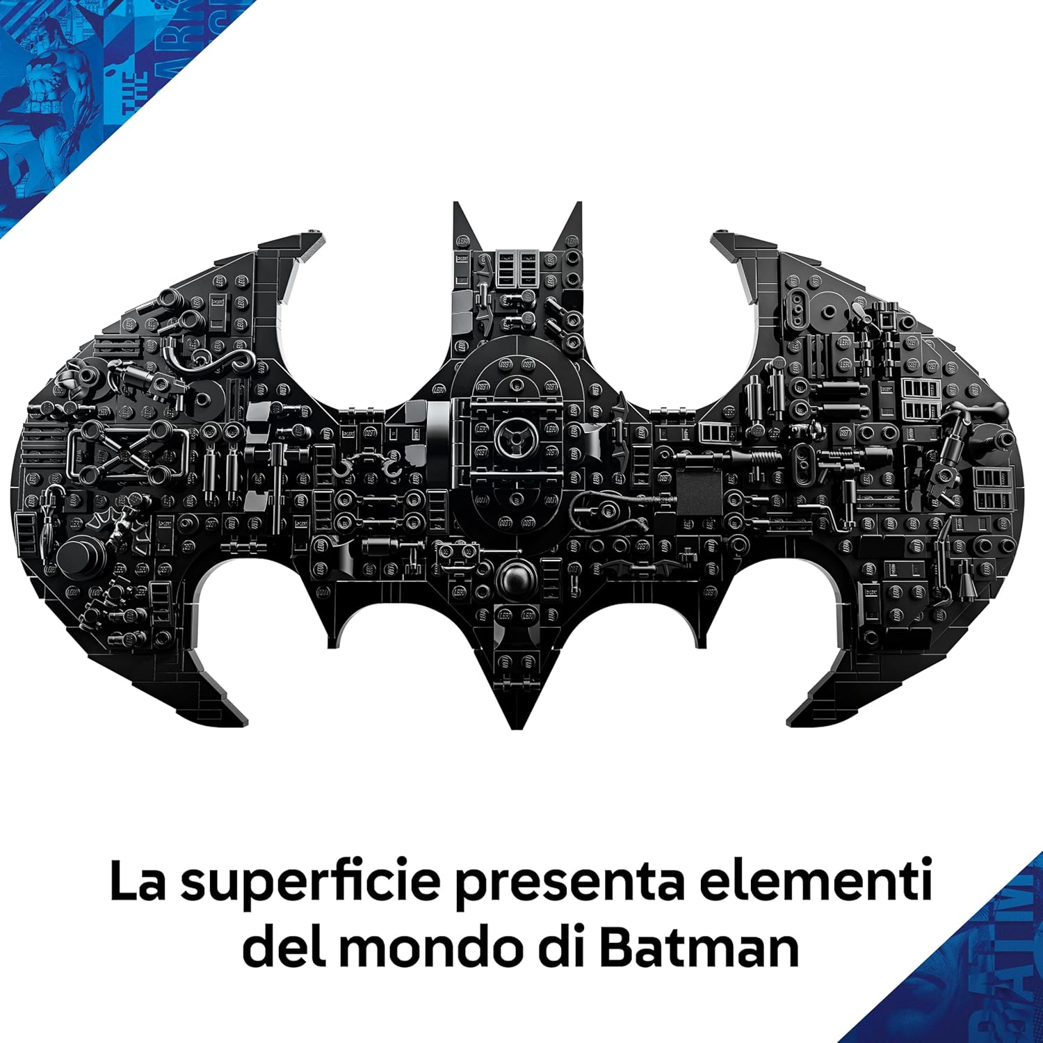 Detalle de LEGO DC Logo di Batman - 76330: decorazione 3D da parete con 2 minifigure e accessori, edizione anniversario