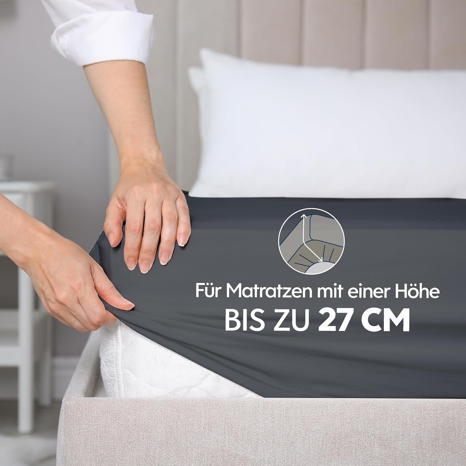 Thumbnail 2 de Dreamzie Premium Spannbettlaken 200x200 cm