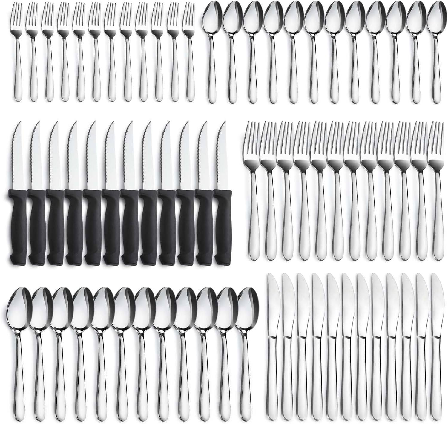 Detalle de Pleafind 72-Piece Flatware Set