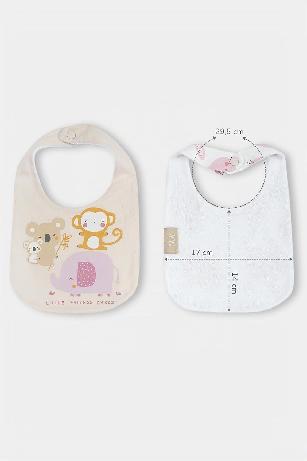 Detalle de Chicco Lot de 5 Bavoirs Bébé en Coton Doux – Taille Unique, Design Italie