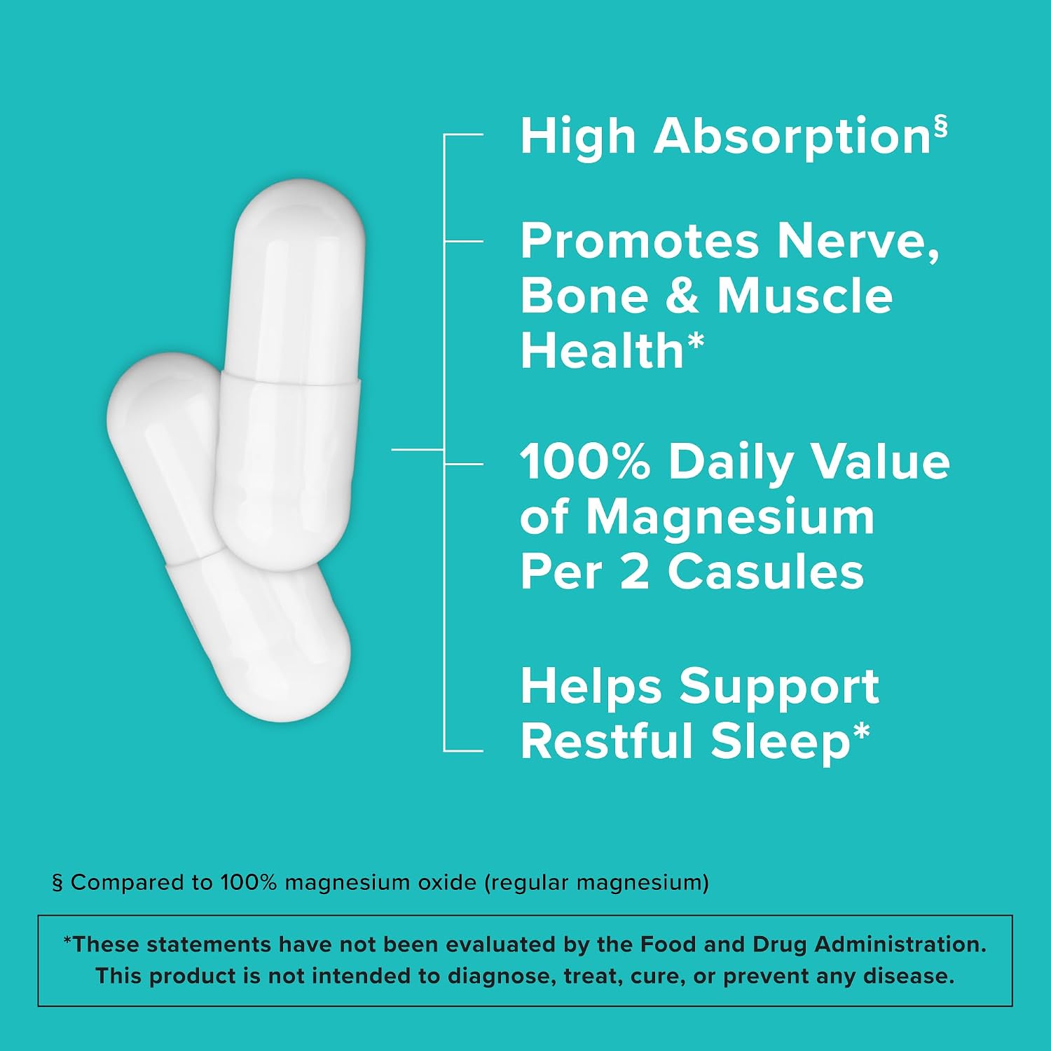 Detalle de Qunol Magnesium 420 mg Capsules, 180 Count, Vegetarian, High Absorption