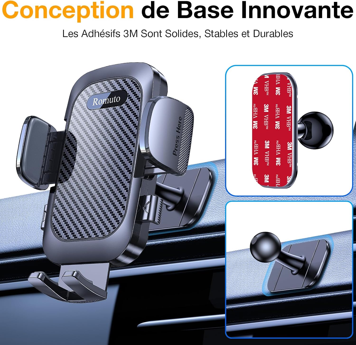 Thumbnail 6 de Romuto Support Téléphone Voiture 2026
