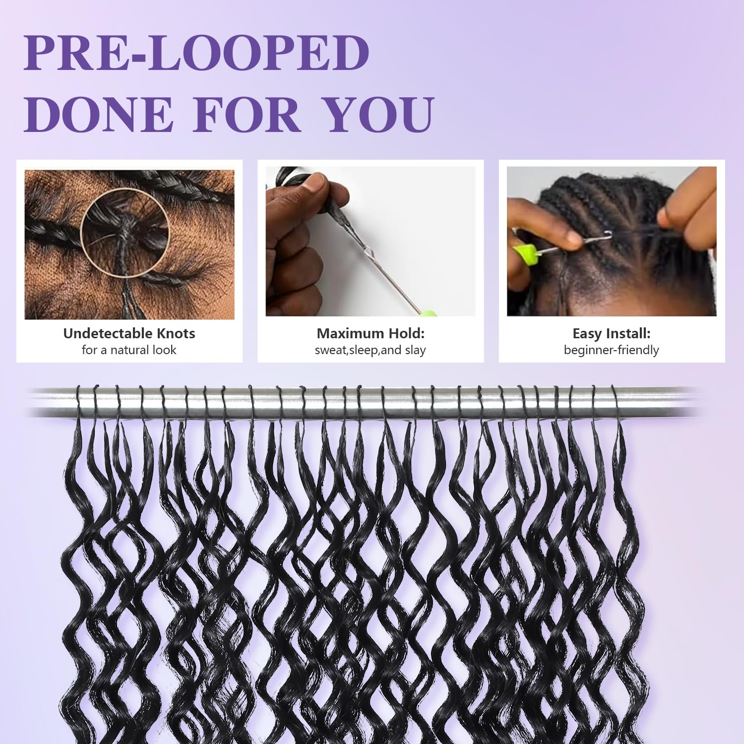 Thumbnail 6 de Wishgirl Deep Wave Crochet Hair 240g