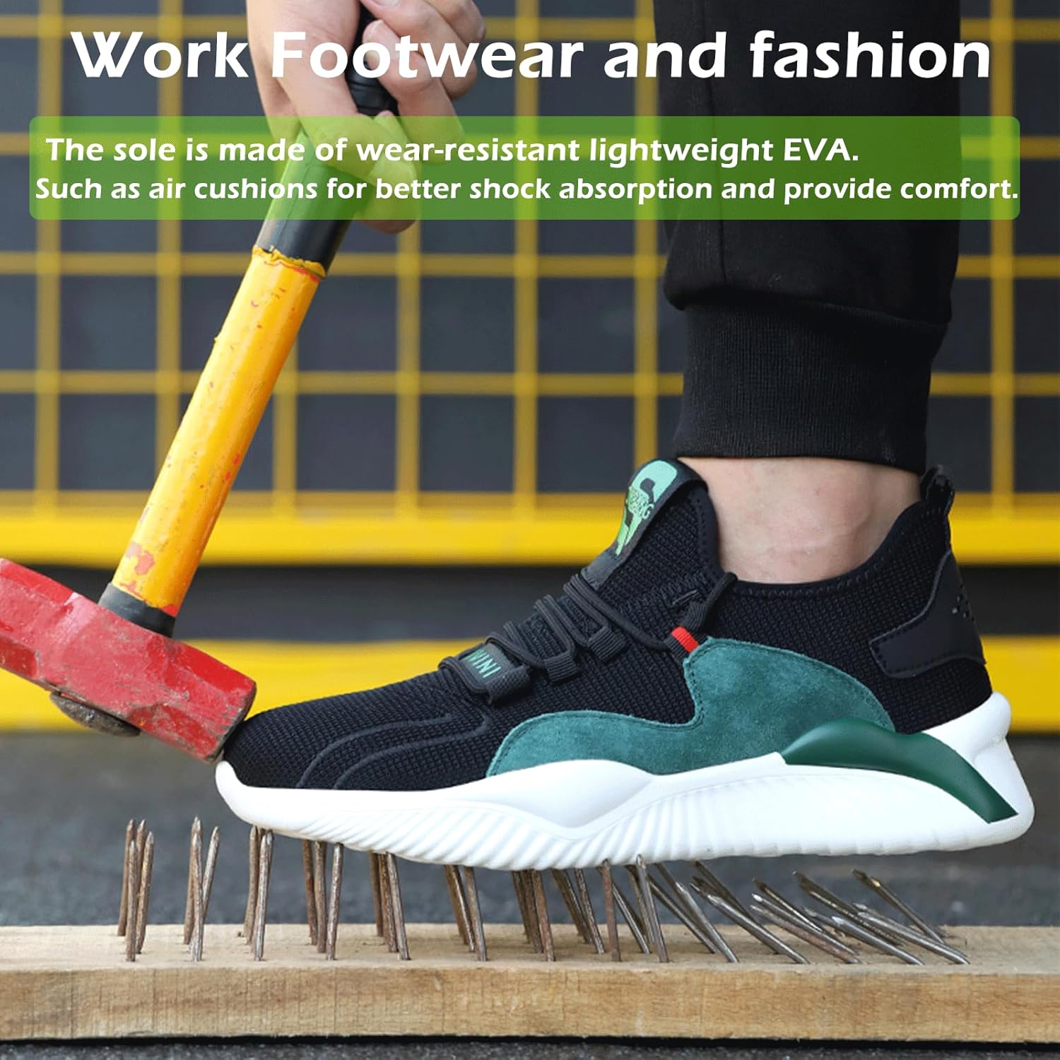 Thumbnail 4 de UnPtios Lightweight Safety Trainers for Men and Women – Breathable, Wide-Fit with Steel Toe Caps