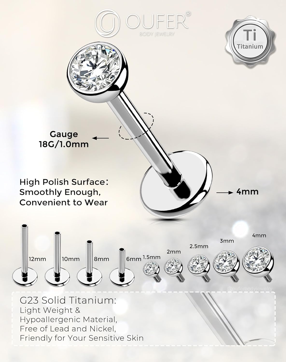 Detalle 2 de OUFER Body Piercing Internally Helix Earring