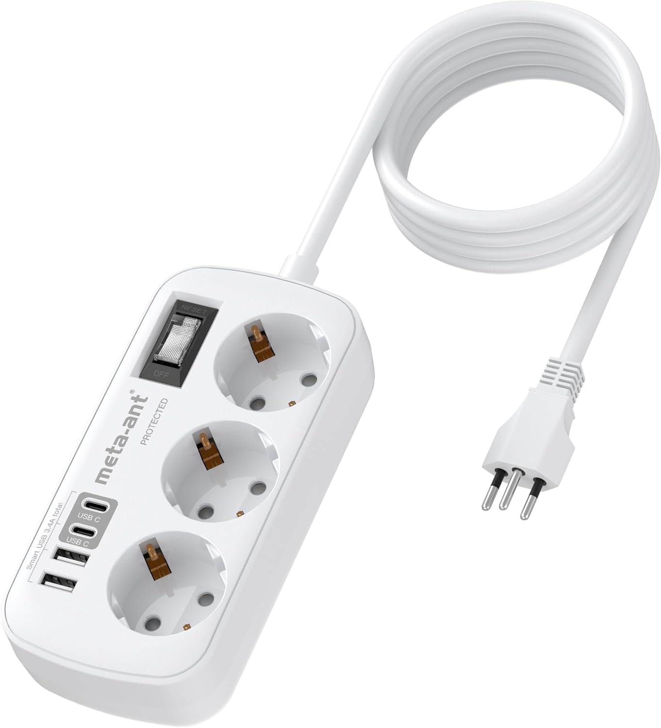 Detalle de Reiseadapter Brasilien mit USB-C – 7-in-1 Typ N Steckeradapter für Brasilien und Südatlantik-Regionen