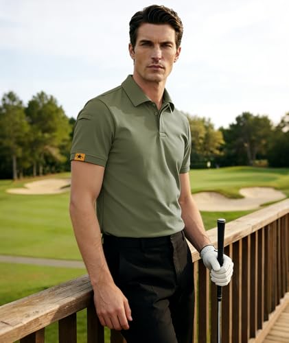 Detalle de JACKETOWN Polo Shirt Uomo Manica Corta: polo sportiva leggera, traspirante e ad asciugatura rapida