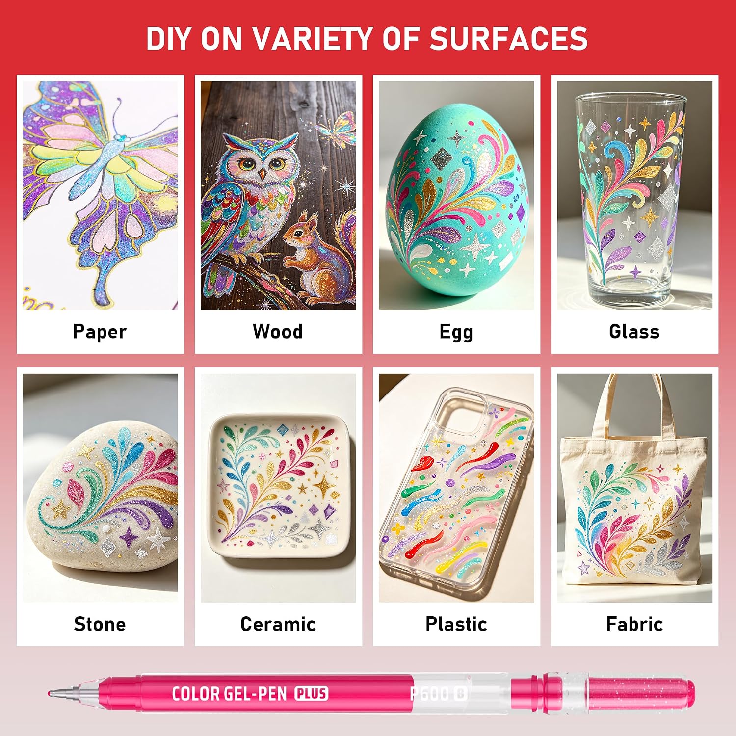 Detalle 2 de Sonlaryin acrylstiften met glitter, harde punt van 1 mm en 24 kleuren