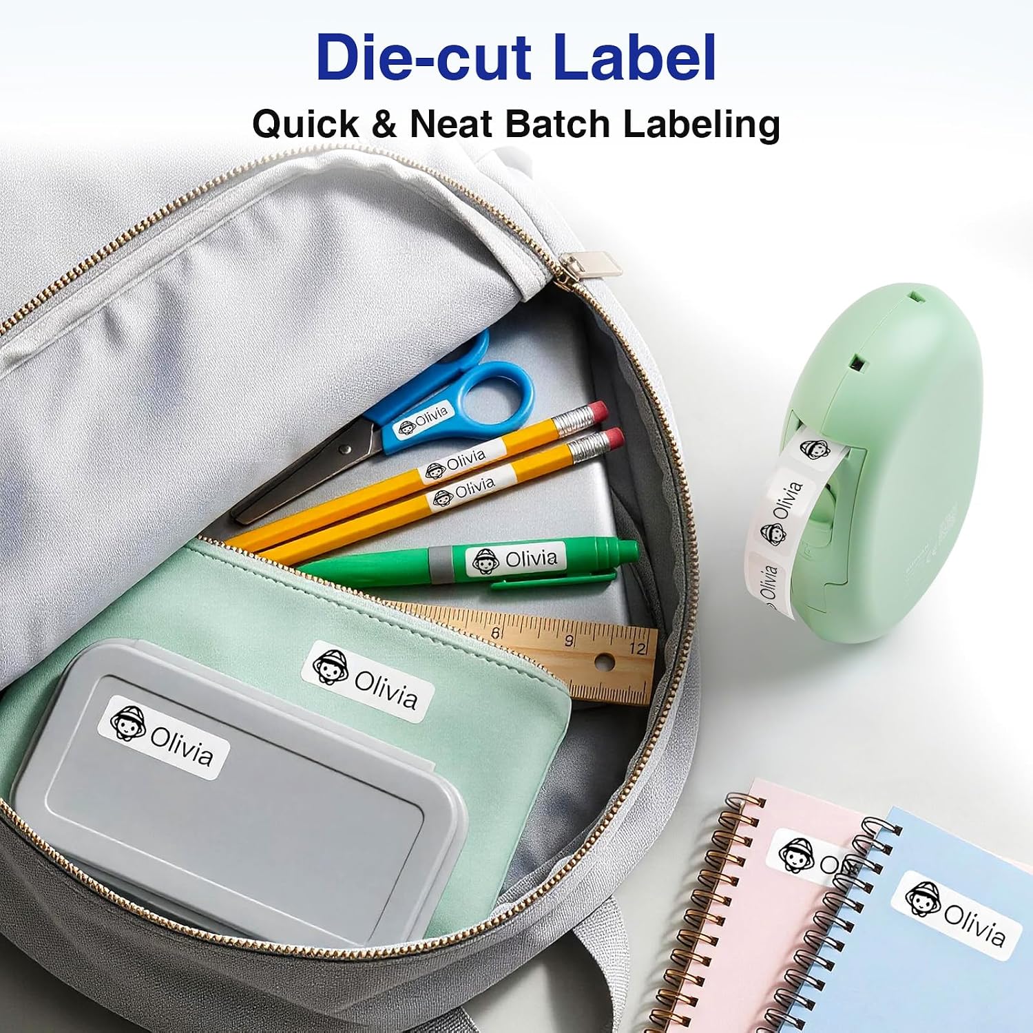 Detalle de SUPVAN E10 Bluetooth Label Maker: Inkless, Waterproof Labels with 3 Tapes and 35 Fonts