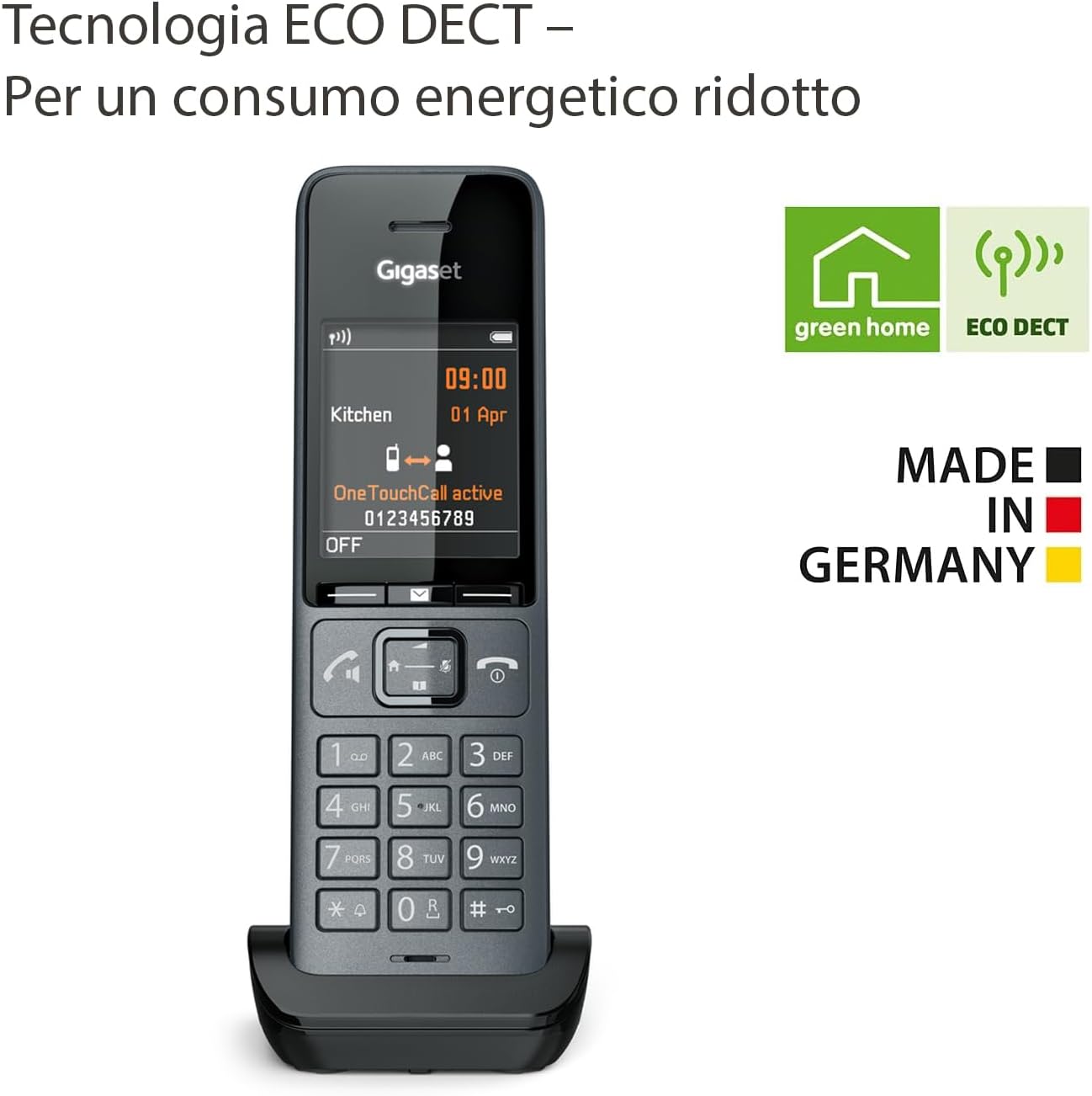 Detalle de Gigaset COMFORT 520HX: Telefono Portatile Aggiuntivo con Vivavoce in Nero Titanio