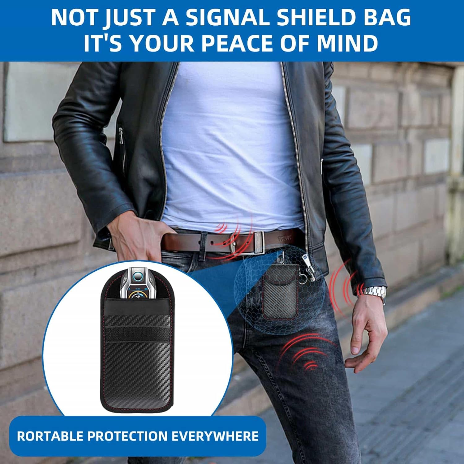 Thumbnail 4 de DYUEE Faraday Box for Car Keys (19x12x9cm) + Faraday Pouch, RFID Signal Blocker for Key Fobs (Large)
