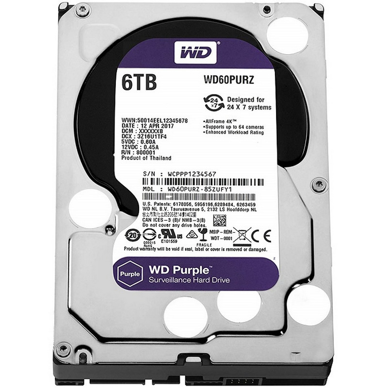Detalle 2 de WD Purple 3.5" 6TB SATA 3 disco duro para vigilancia
